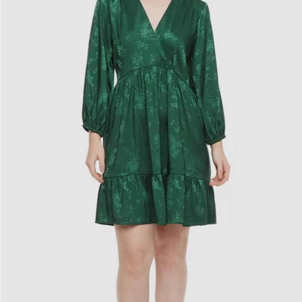 52 Seven Hunter Green Floral Dress